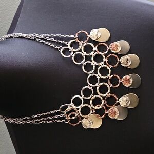 Multi metal short necklace